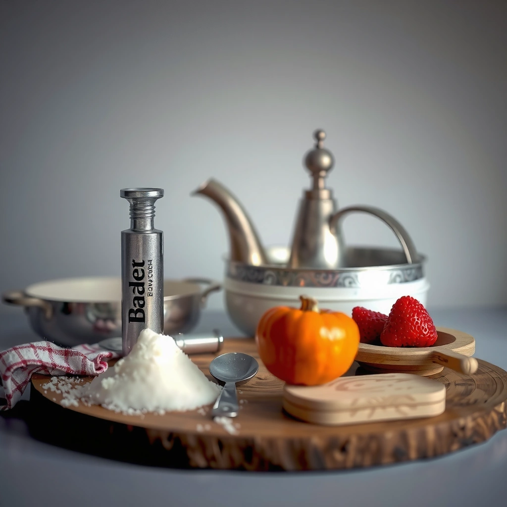 A bowl of baking soda paste used for cleaning silver plated items to remove tarnish.